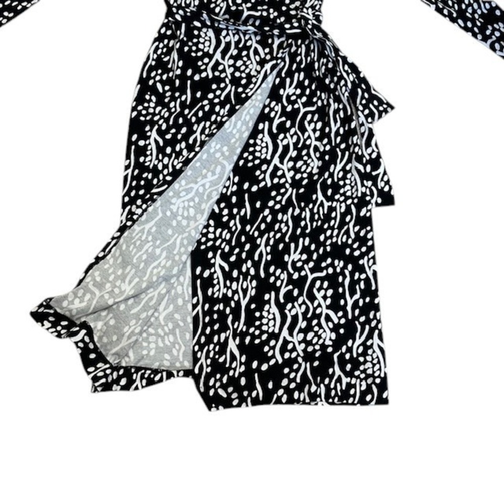 Diane Von Furstenburg (DVF) Target Wrap Dress Black White Print Midi Size XXS - Picture 11 of 15